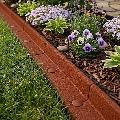 Flexible Lawn Edging 9.6m With Mallet - Terracotta