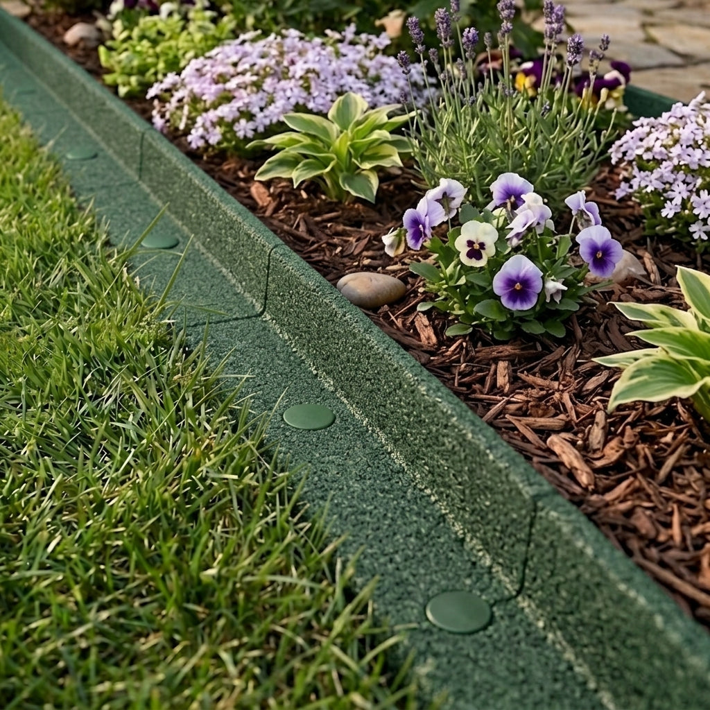 Flexible Lawn Edging 33.6m With Mallet - Green