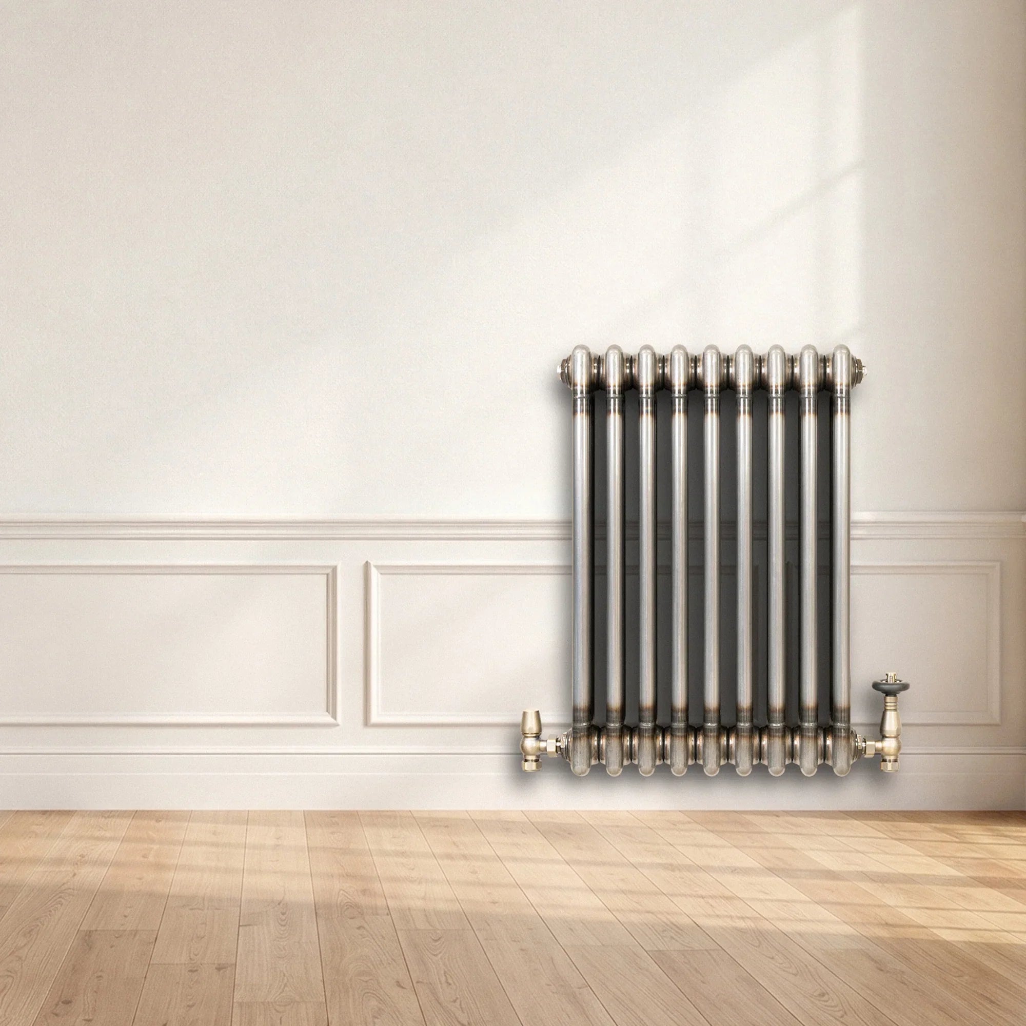 Traditional 3 Column Radiator - 600 x 425mm - Raw Metal