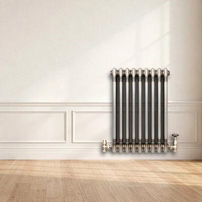 Traditional 3 Column Radiator - 600 x 425mm - Raw Metal