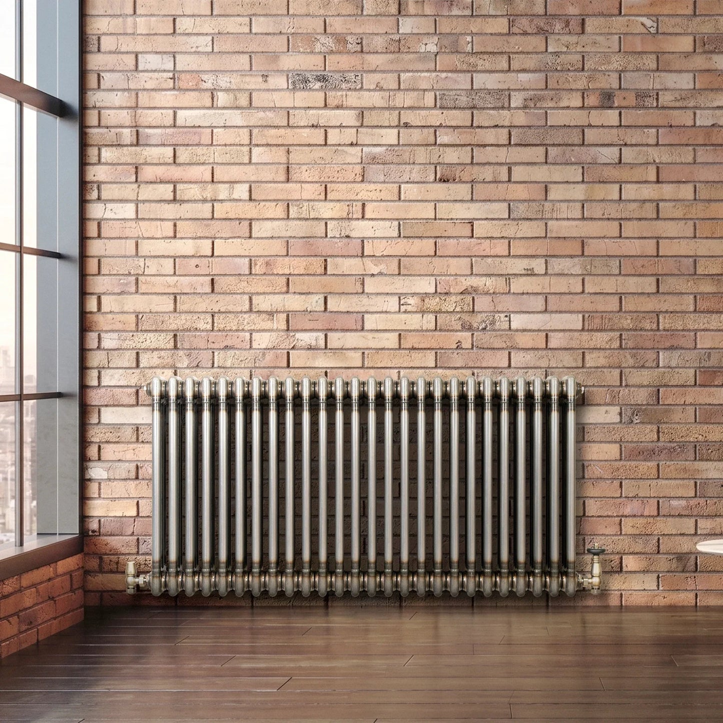 Traditional 3 Column Radiator - 600 x 1190mm - Raw Metal
