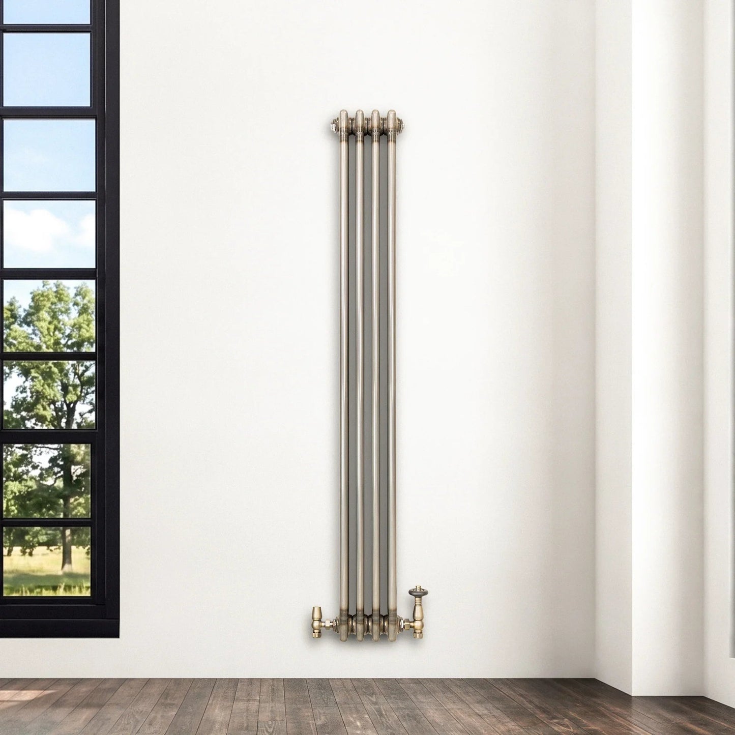 Traditional 3 Column Radiator - 1500 x 200mm - Raw Metal