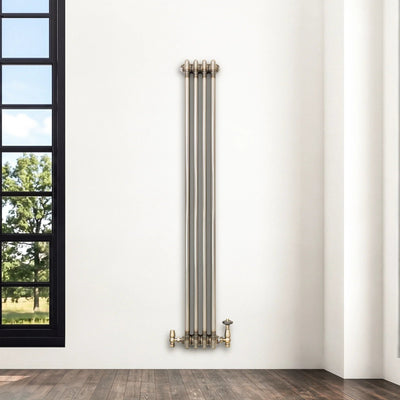 Traditional 3 Column Radiator - 1500 x 200mm - Raw Metal