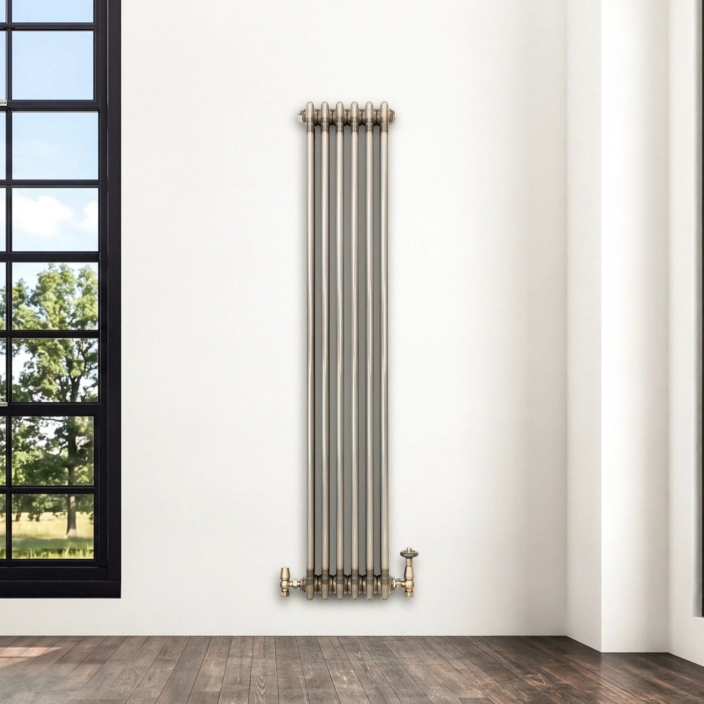 Traditional 3 Column Radiator - 1500 x 290mm - Raw Metal