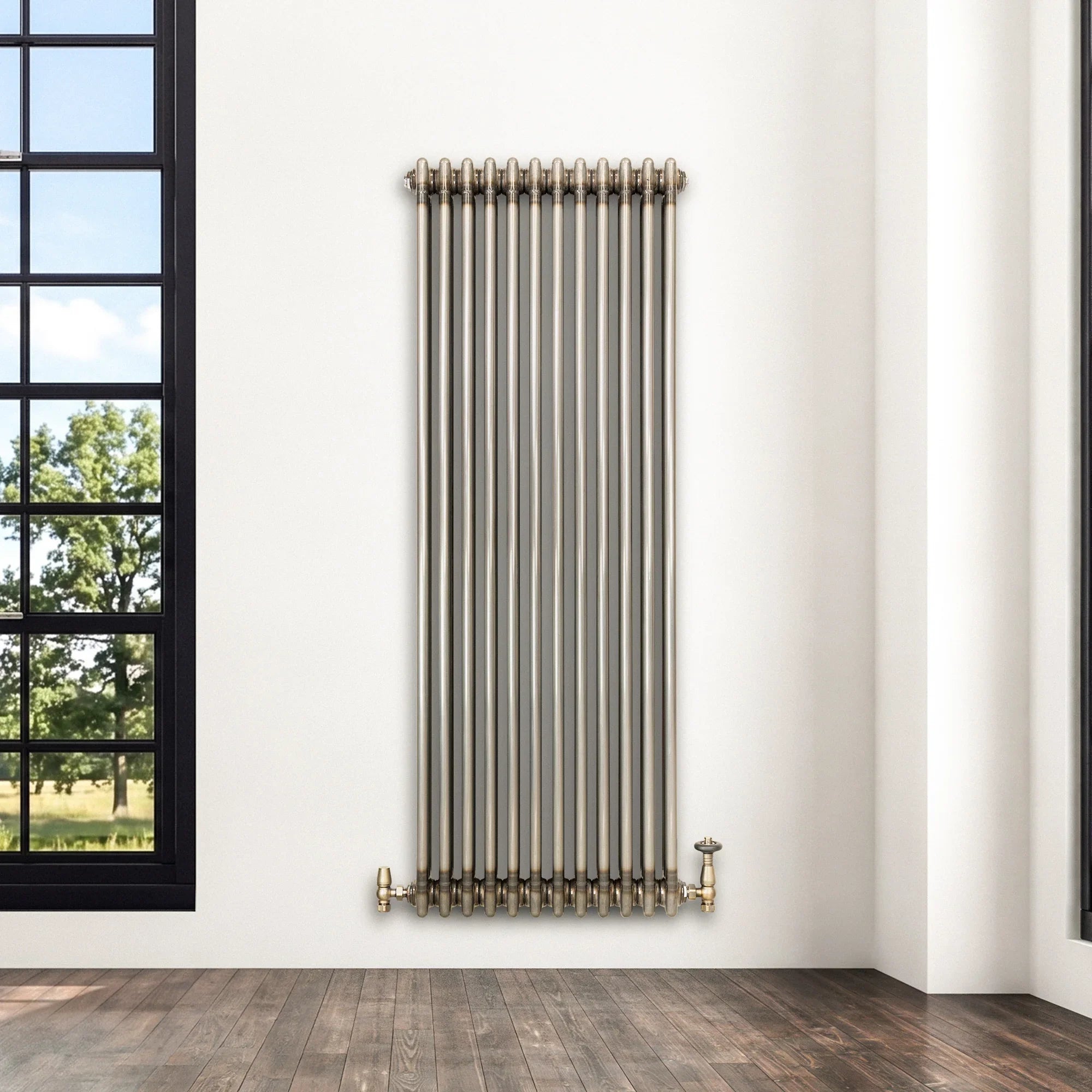 Traditional 3 Column Radiator - 1500 x 560mm - Raw Metal