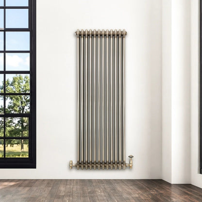 Traditional 3 Column Radiator - 1500 x 560mm - Raw Metal