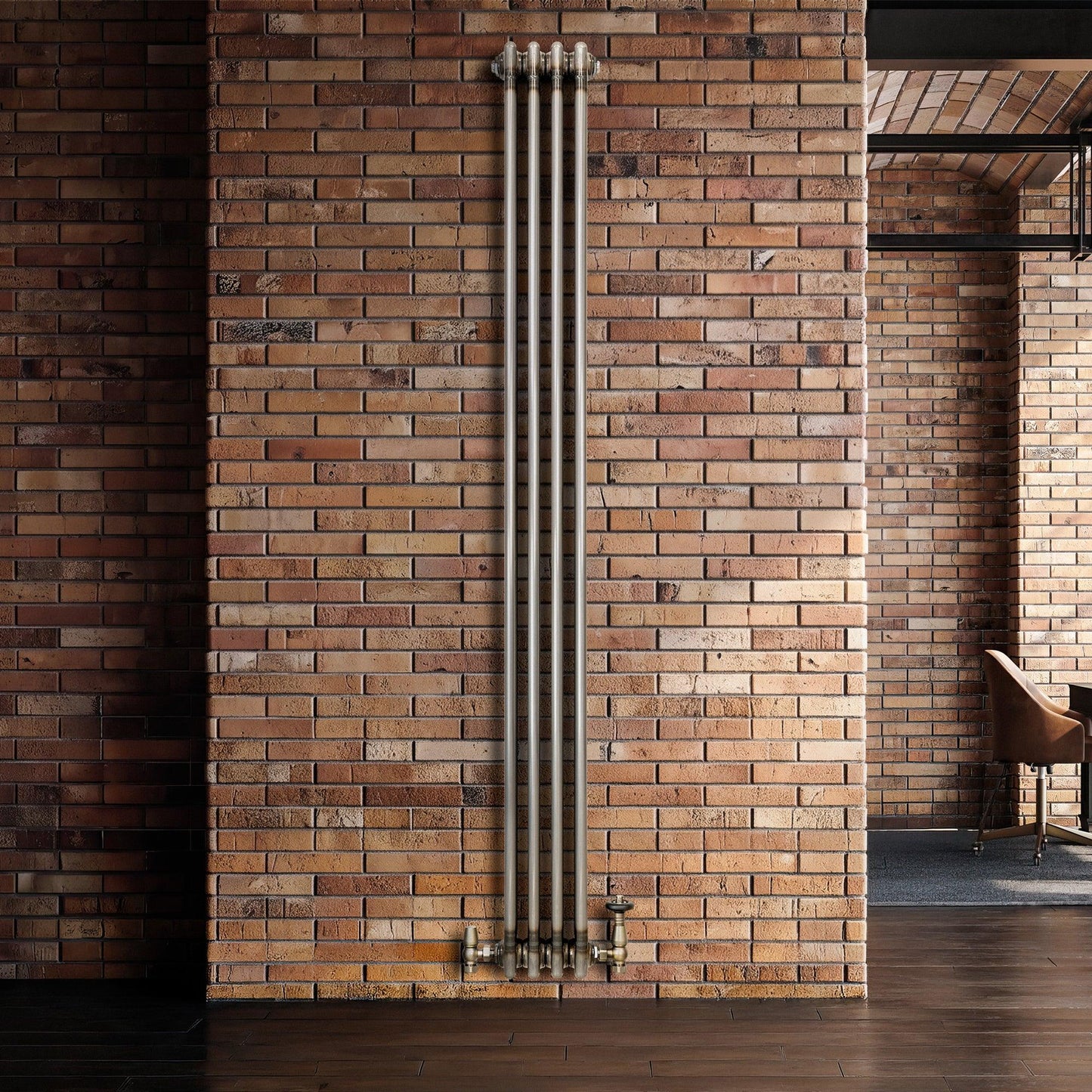 Traditional 3 Column Radiator - 1800 x 200mm - Raw Metal