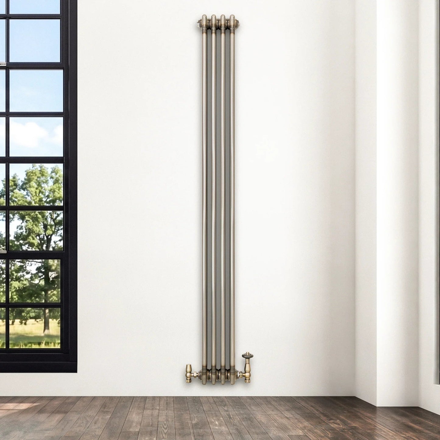 Traditional 3 Column Radiator - 1800 x 200mm - Raw Metal