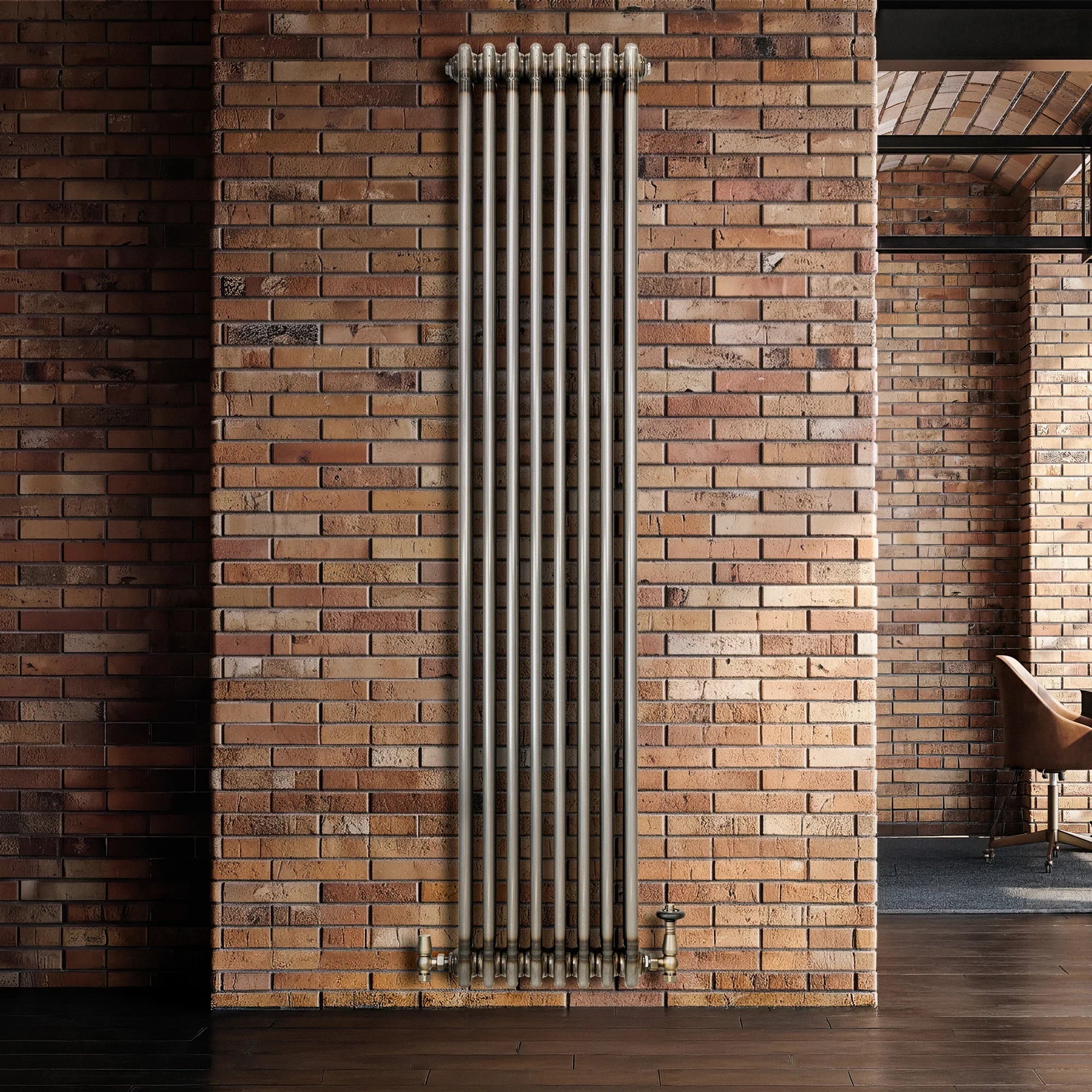 Traditional 3 Column Radiator - 1800 x 380mm - Raw Metal