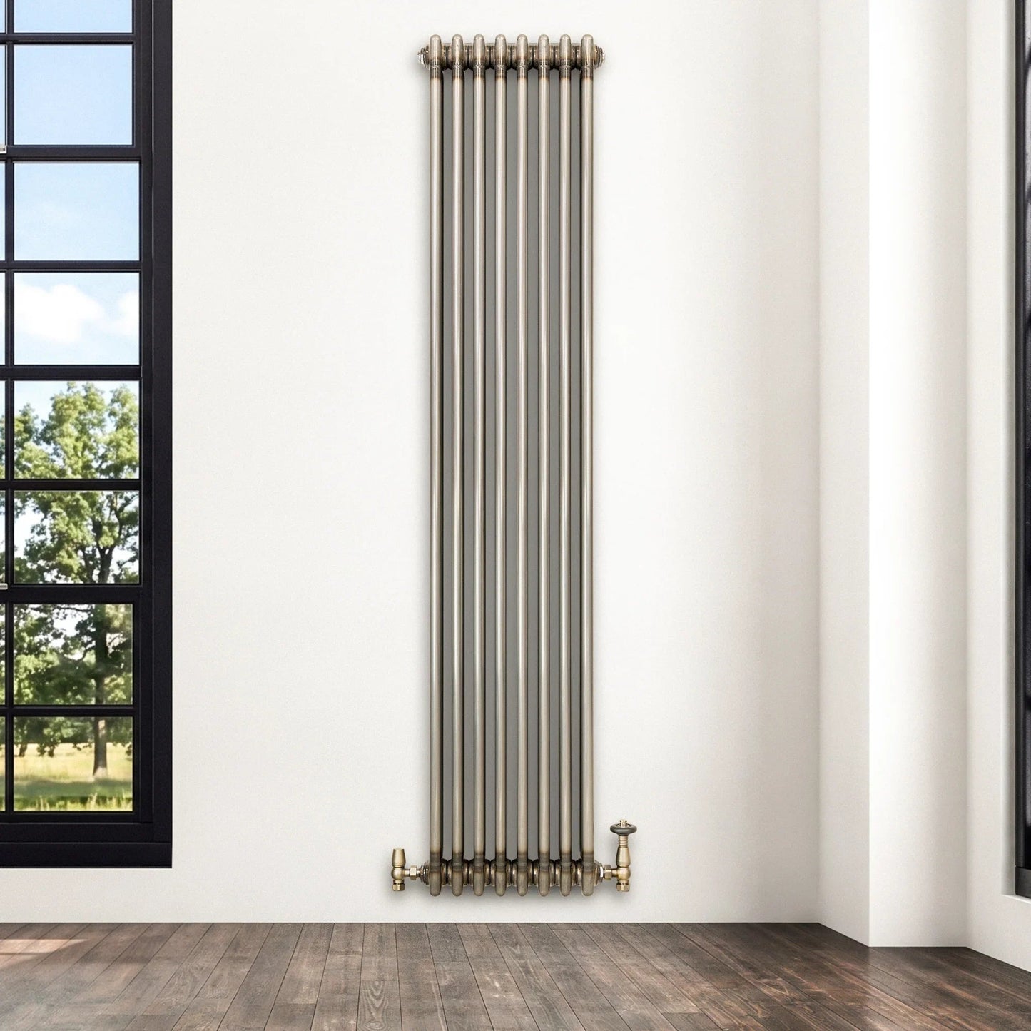 Traditional 3 Column Radiator - 1800 x 380mm - Raw Metal