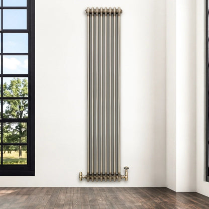 Traditional 3 Column Radiator - 1800 x 380mm - Raw Metal