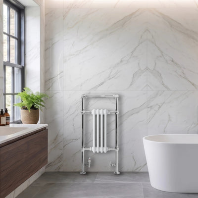 Traditional Heated Towel Rail Radiator – 950mm x 480mm  – White