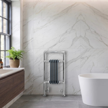 Traditional Heated Towel Rail Radiator – 950mm x 480mm  – Anthracite Grey