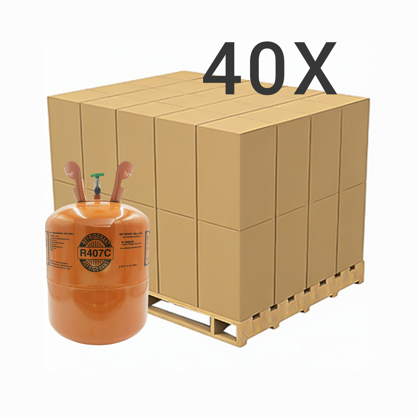 25LB R407C (R-407C) Refrigerant Gas | 20 Cylinders