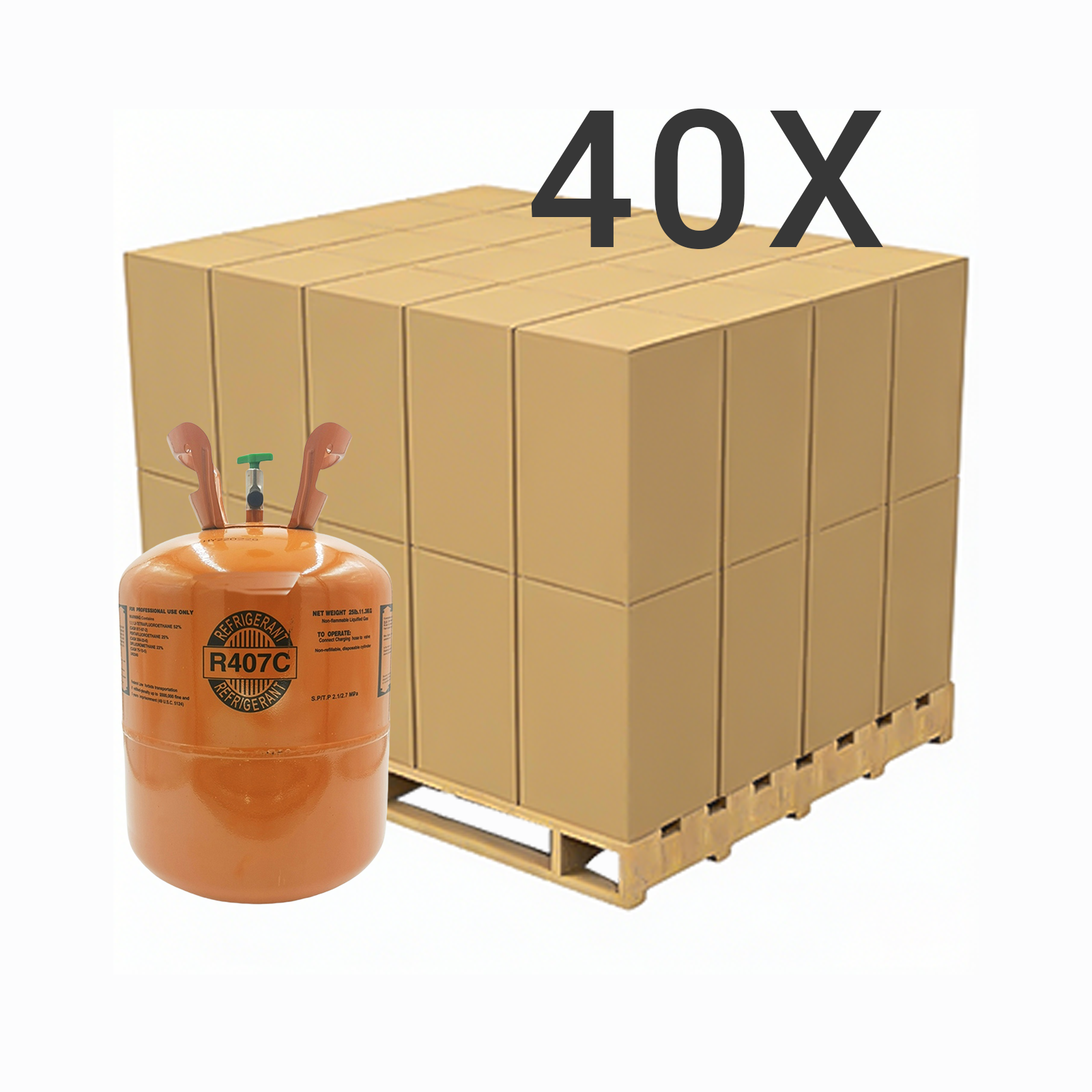 25LB R407C (R-407C) Refrigerant Gas | 40  Cylinders