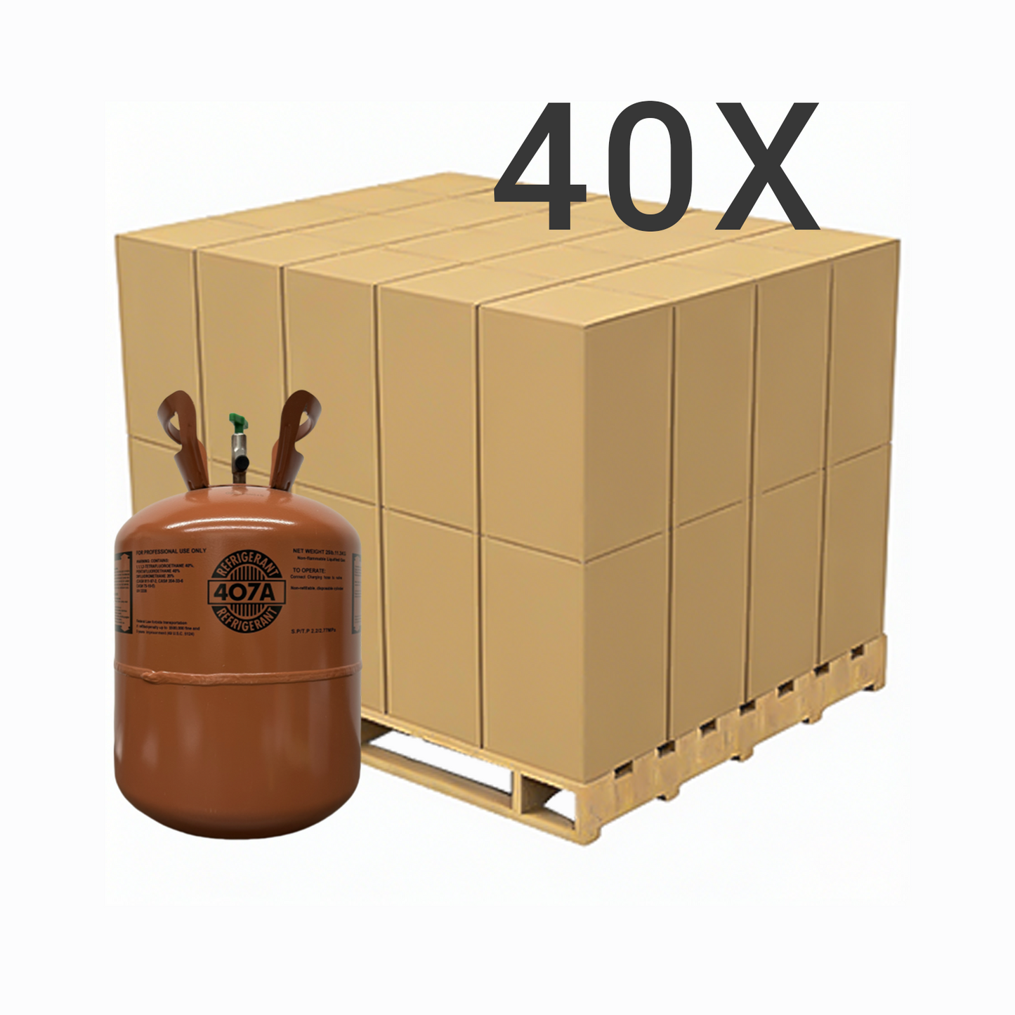 25LB R407A (R-407A) Refrigerant Gas | 30 Cylinders