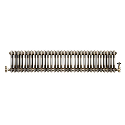 Traditional 2 Column Radiator & Valves - 300 x 1460mm - Raw Metal