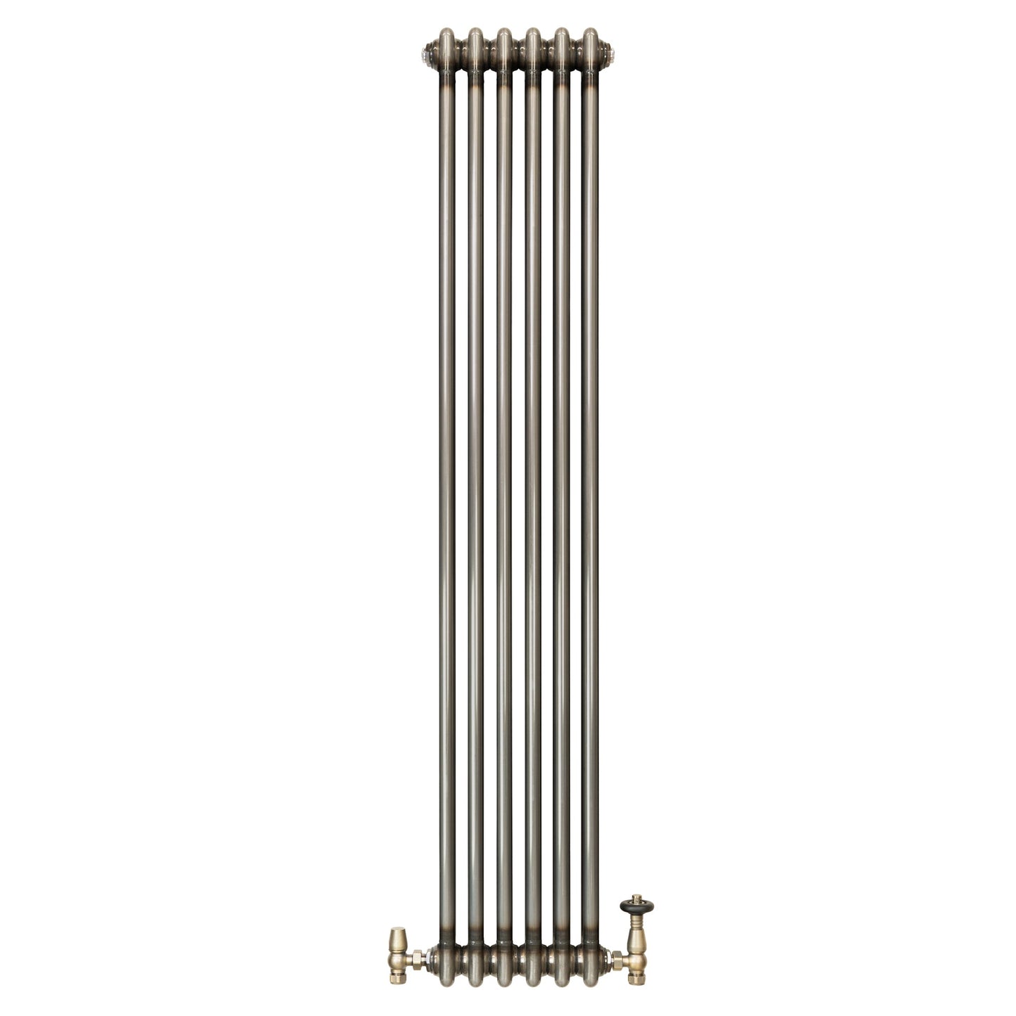 Traditional 2 Column Radiator & Valves – 1500mm x 290mm - Raw Metal