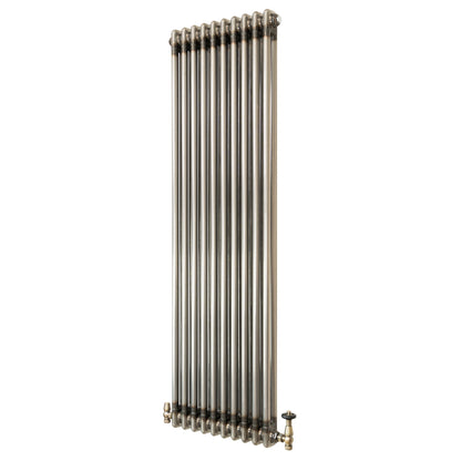 Traditional 2 Column Radiator & Valves – 1500mm x 470mm - Raw Metal