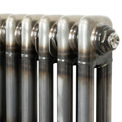 Traditional 2 Column Radiator & Valves – 1500mm x 470mm - Raw Metal