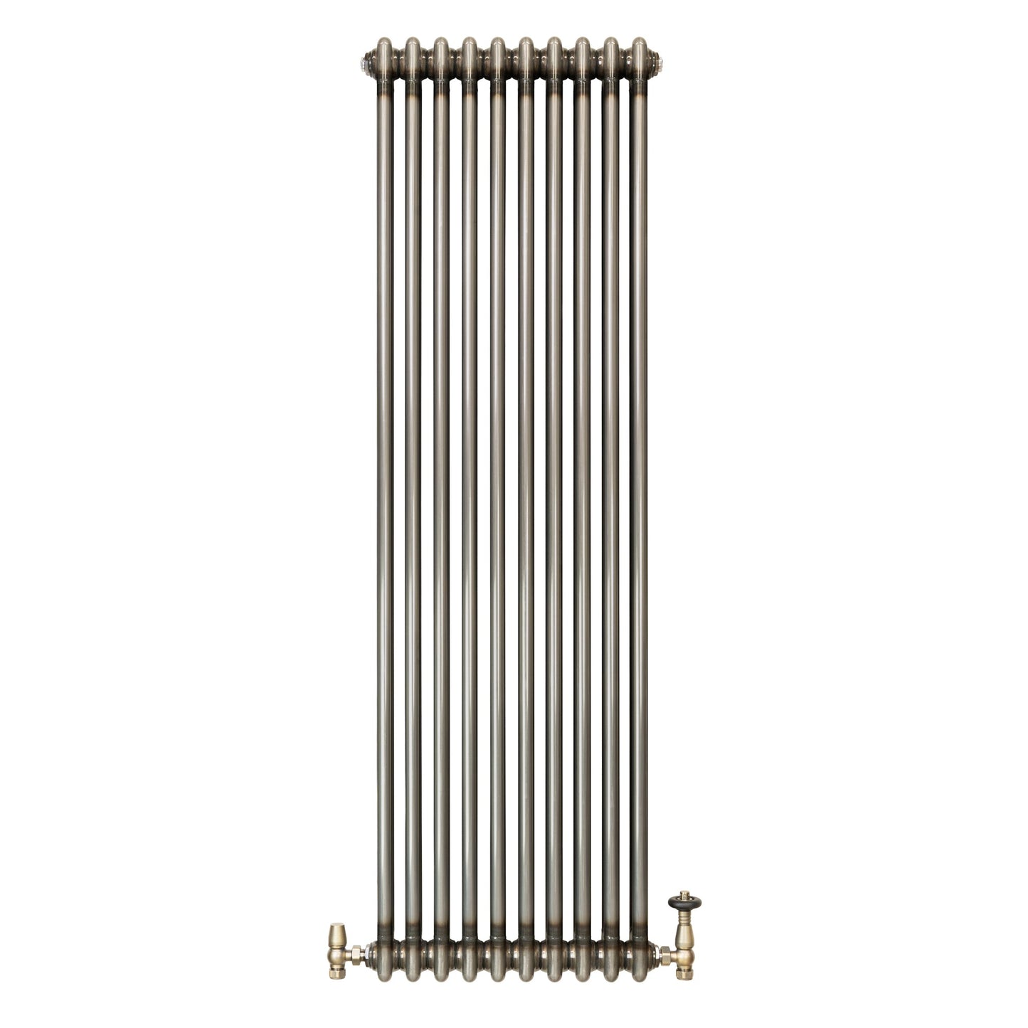 Traditional 2 Column Radiator & Valves – 1500mm x 470mm - Raw Metal