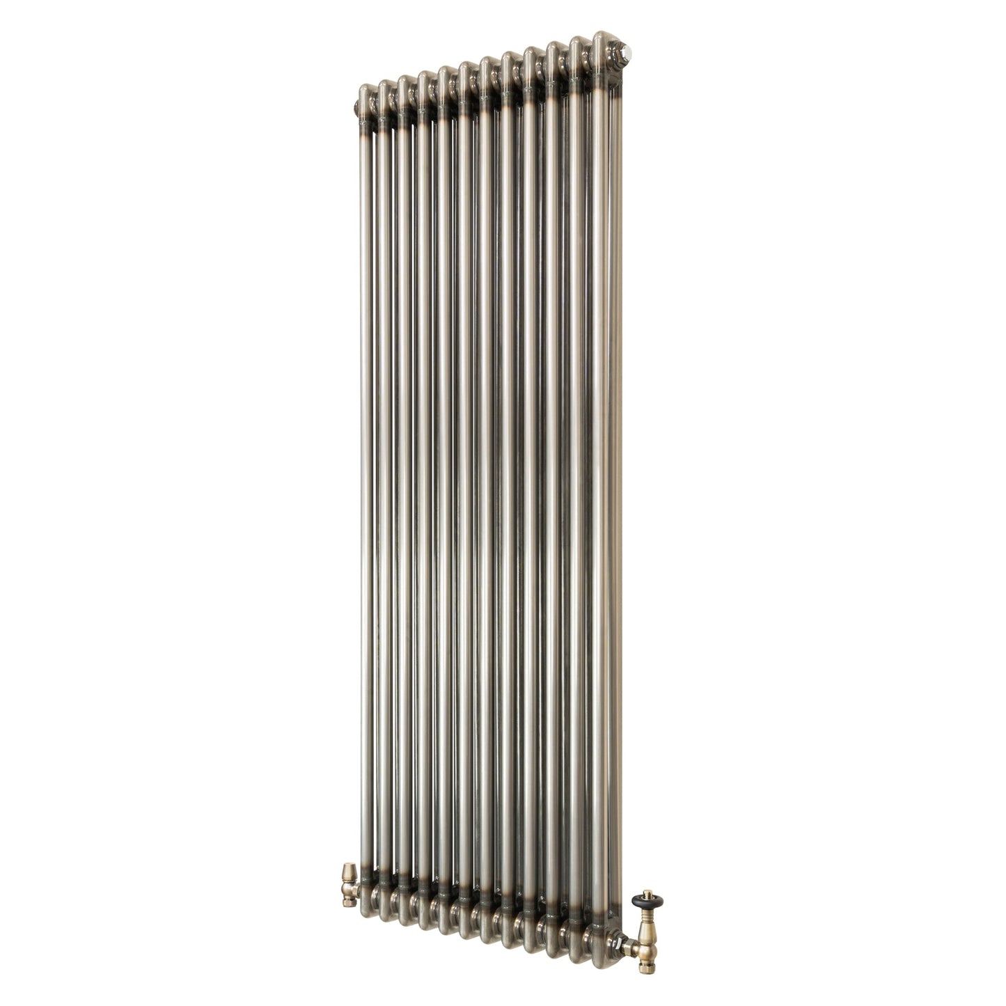 Traditional 2 Column Radiator & Valves – 1500mm x 560mm - Raw Metal