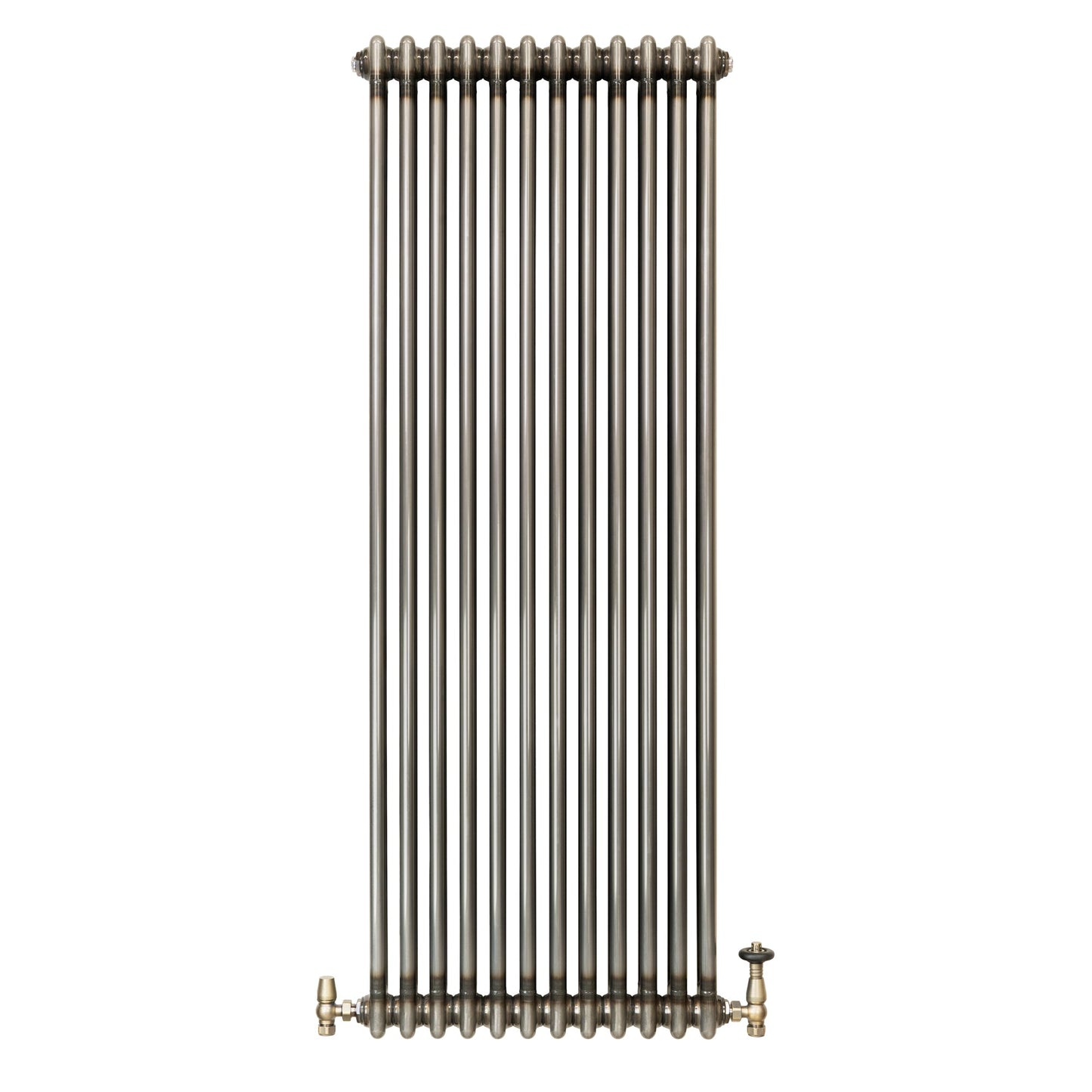 Traditional 2 Column Radiator & Valves – 1500mm x 560mm - Raw Metal