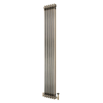 Traditional 2 Column Radiator & Valves – 1800mm x 290mm - Raw Metal