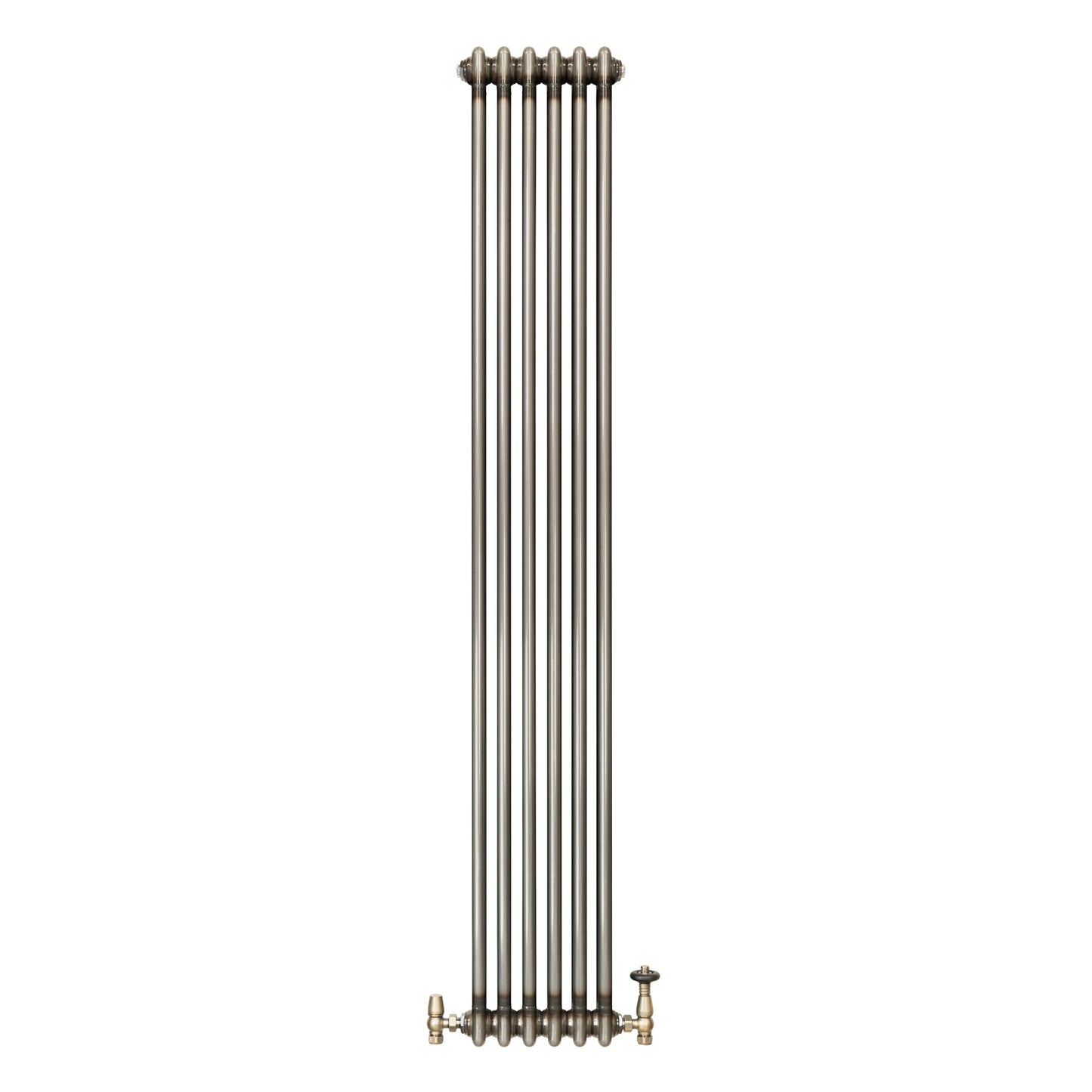 Traditional 2 Column Radiator & Valves – 1800mm x 290mm - Raw Metal