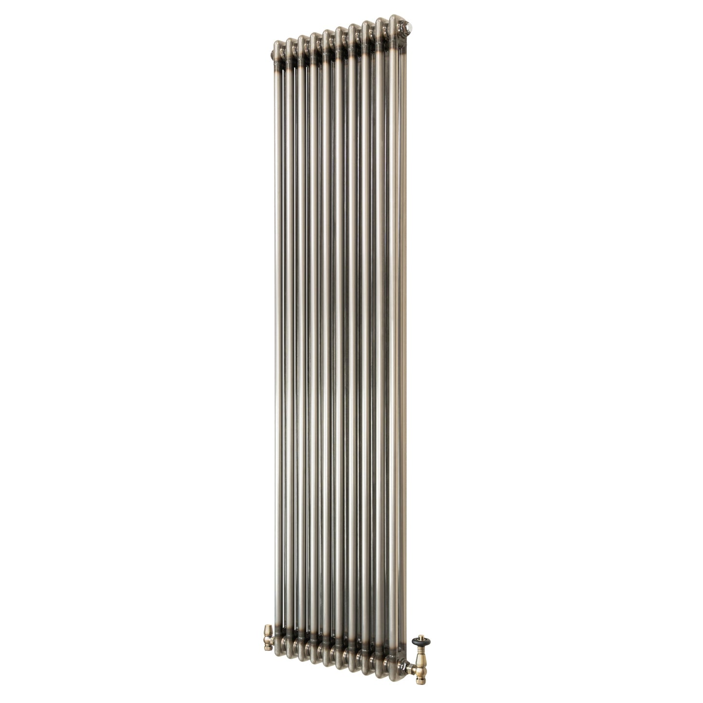 Traditional 2 Column Radiator & Valves – 1800mm x 470mm - Raw Metal
