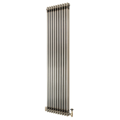 Traditional 2 Column Radiator & Valves – 1800mm x 470mm - Raw Metal