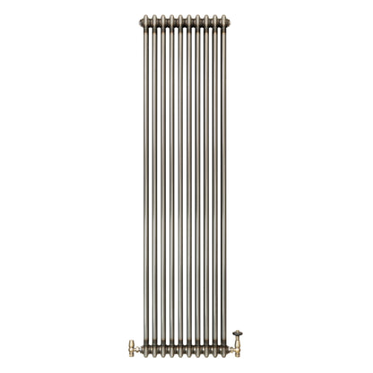 Traditional 2 Column Radiator & Valves – 1800mm x 470mm - Raw Metal