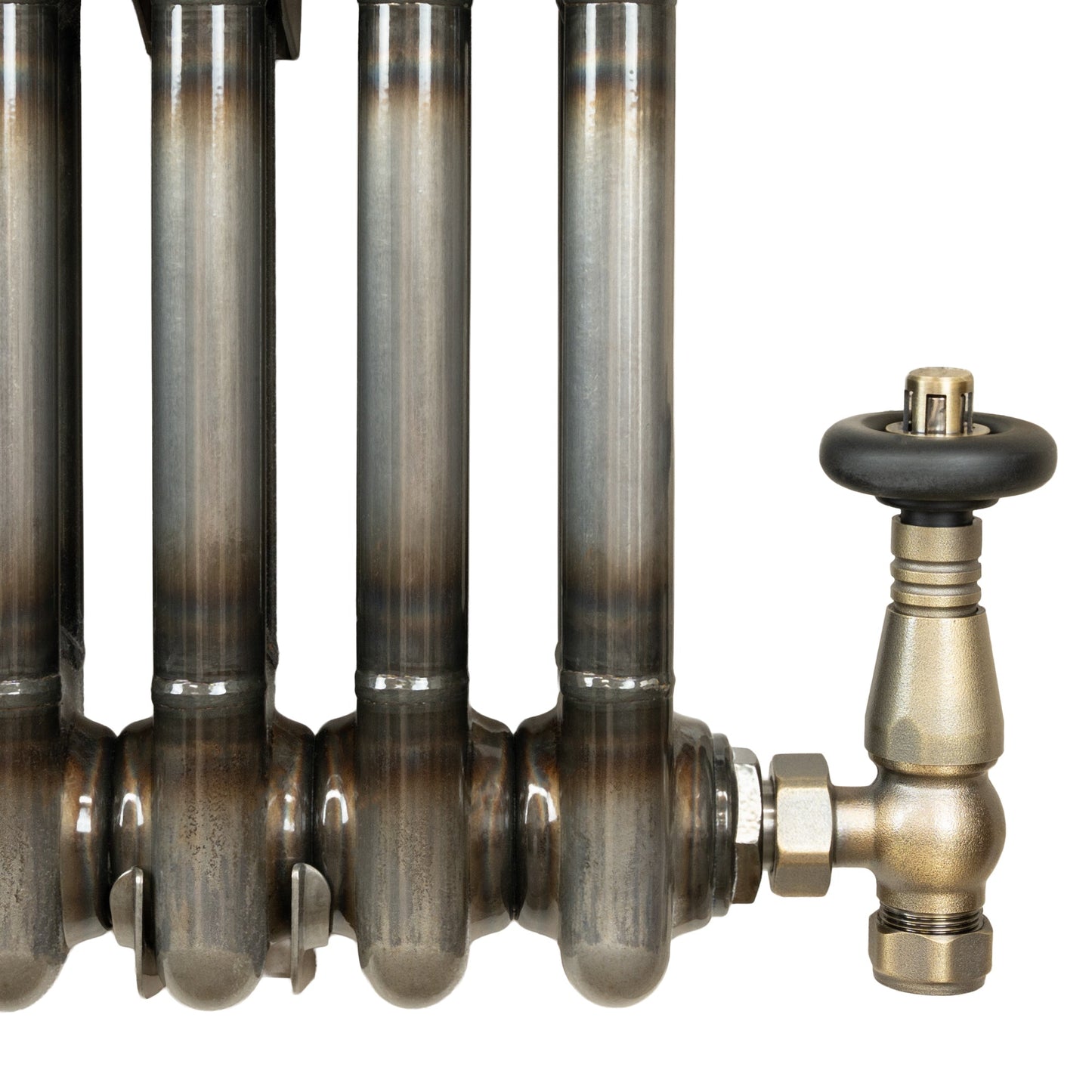 Traditional 2 Column Radiator & Valves – 1800mm x 470mm - Raw Metal