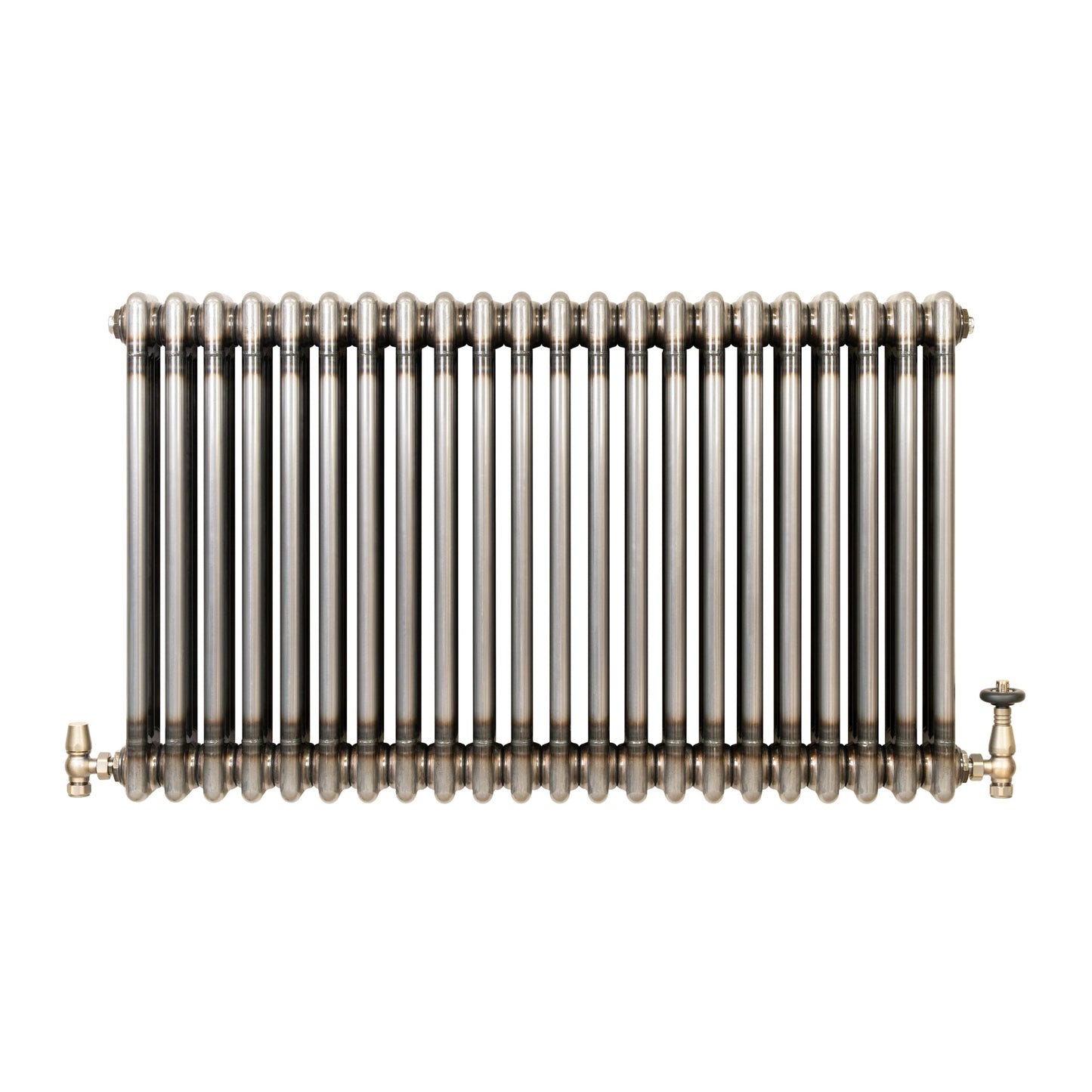 Traditional 3 Column Radiator & Valves – 600mm x 1010mm - Raw Metal