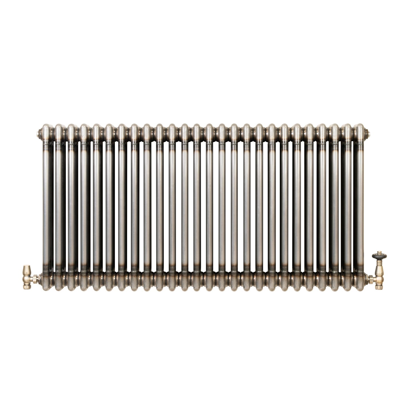 Traditional 3 Column Radiator & Valves – 600mm x 1190mm - Raw Metal