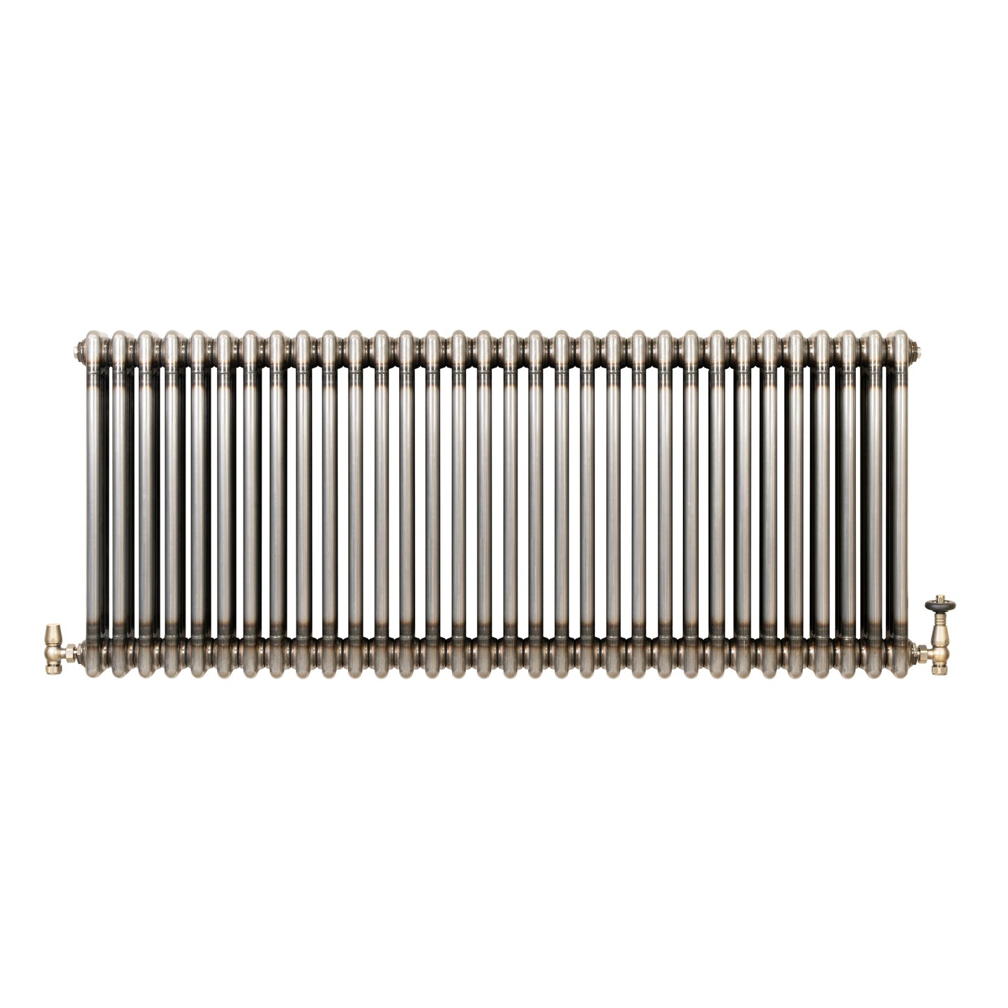 Traditional 3 Column Radiator & Valves – 600mm x 1460mm - Raw Metal
