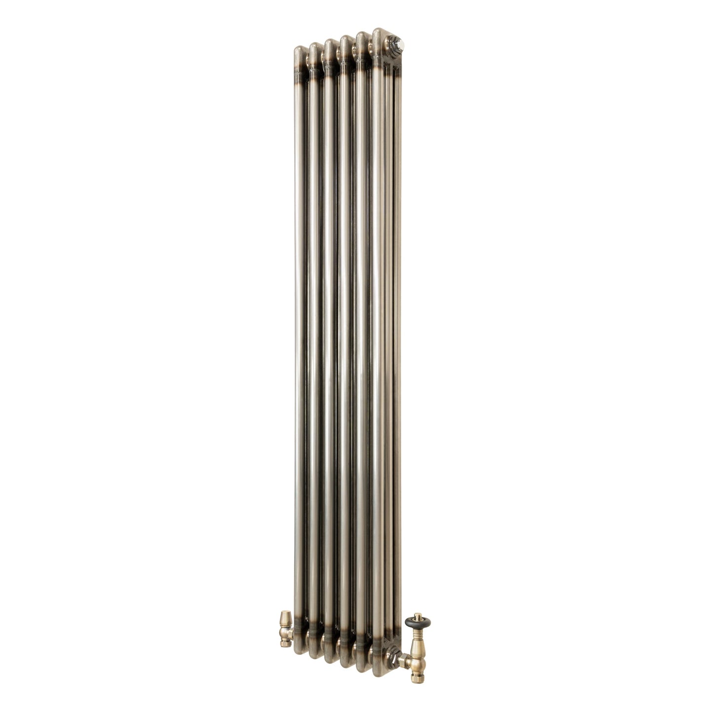 Traditional 3 Column Radiator & Valves – 1500mm x 290mm - Raw Metal