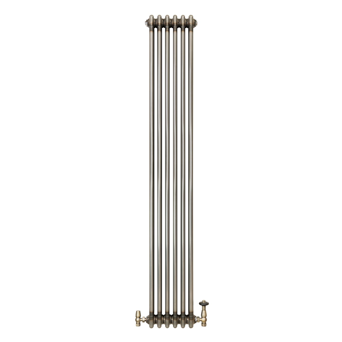 Traditional 3 Column Radiator & Valves – 1800mm x 290mm - Raw Metal