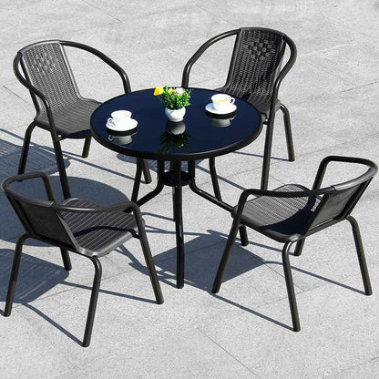 PE Rattan Stacking Garden Chairs – Set of 4