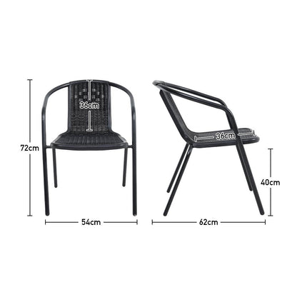 PE Rattan Stacking Garden Chairs – Set of 4