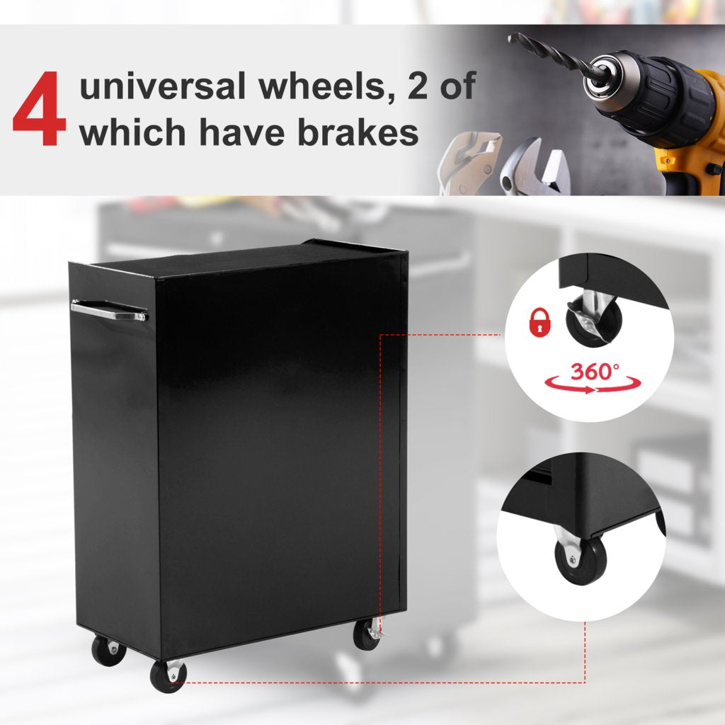 5-Drawer Lockable Tool Storage Trolley – Black