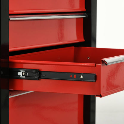 5-Drawer Lockable Tool Storage Trolley – Red