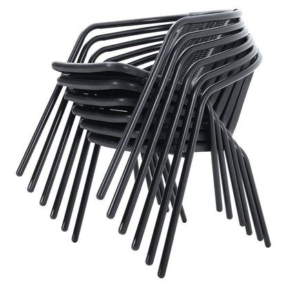 PE Rattan Stacking Garden Chairs – Set of 6