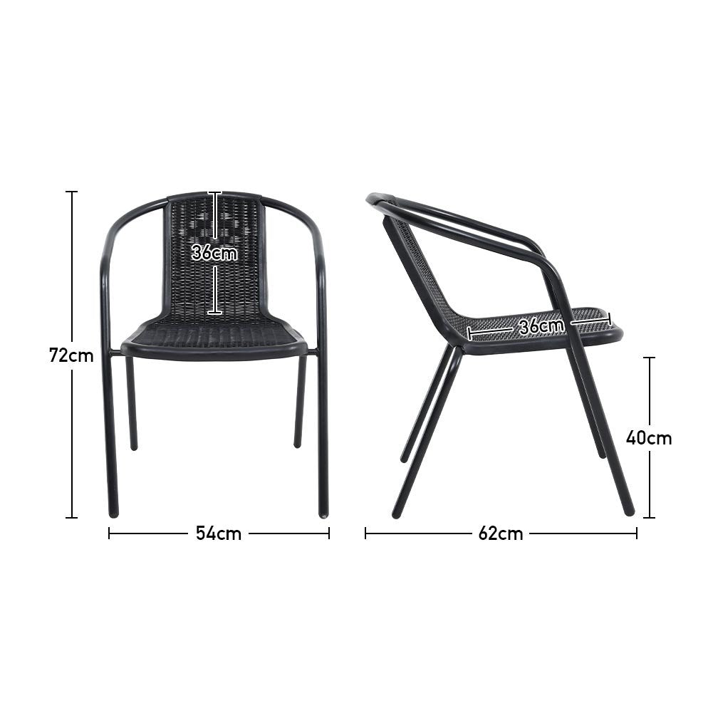 PE Rattan Stacking Garden Chairs – Set of 6