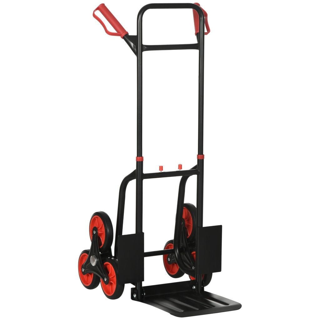 Foldable Steel Stair Climbing Trolley – 120kg Red