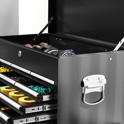 2-in-1 Lockable Tool Chest & Roller Cabinet – 14 Drawers
