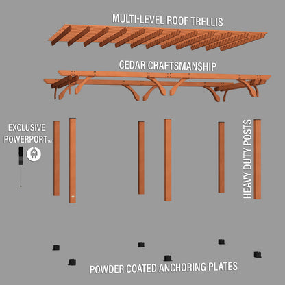 6.1m x 3.7m (20ft x 12ft) Beaumont Pergola