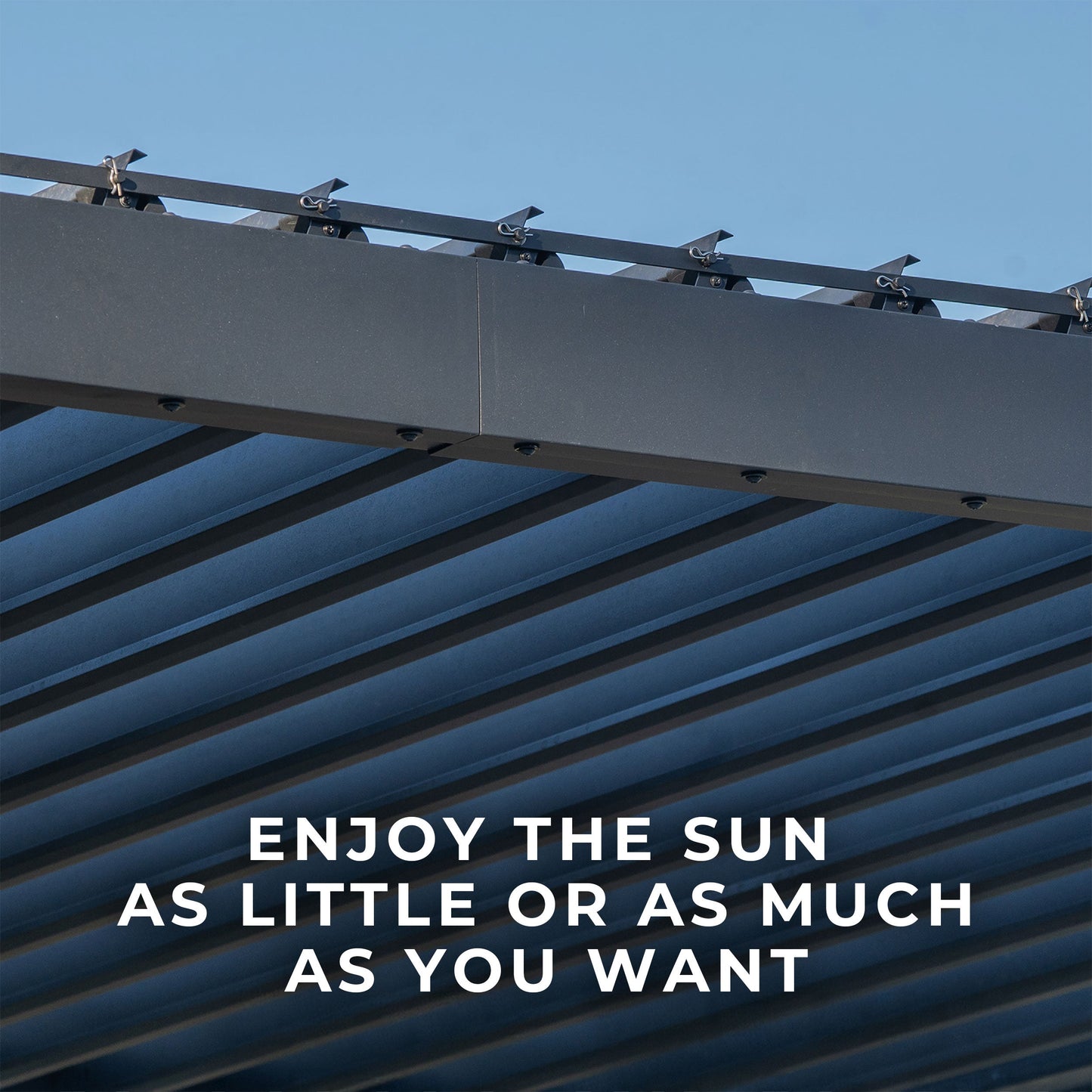 4.3m x 3.1m (14ft x 10ft) Evanston Wall Mounted Louvered Pergola