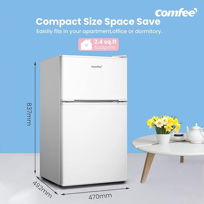 87L Under Counter Fridge Freezer – White