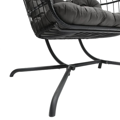 Hanging 2-Seater Egg Chair & Green 3m Cantilever Parasol Bundle